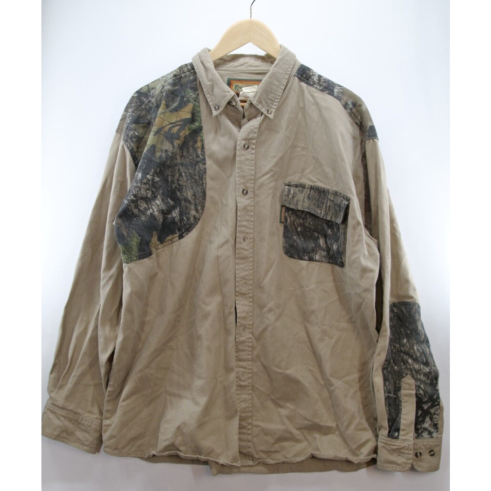 Remington Shooting Long Sleeve Hunting Safari‎ Camo Corduroy Shirt Mens Size XL